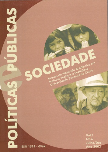 					Ver Vol. 1 Núm. 6 (2003): Revista Políticas Públicas e Sociedade
				