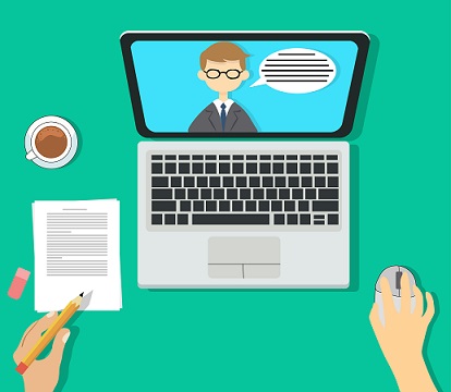 educação onlife computador e pessoa aprendendo