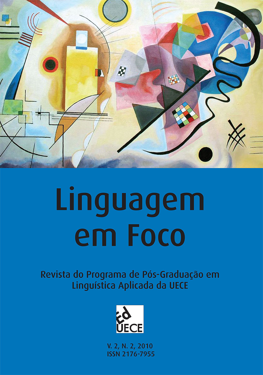 					Visualizar v. 2 n. 2 (2010): Linguagem em Foco
				